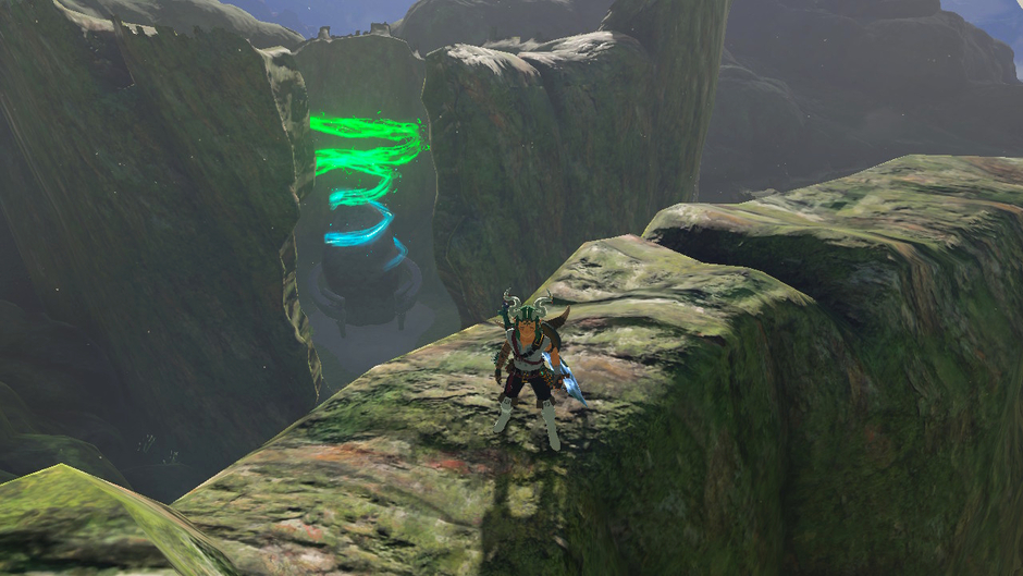 Ren-iz: Jump the Gaps is a Surface shrine in the Hyrule Field region on the Sahasra Slope Skyview Tower map near Crenel Hills