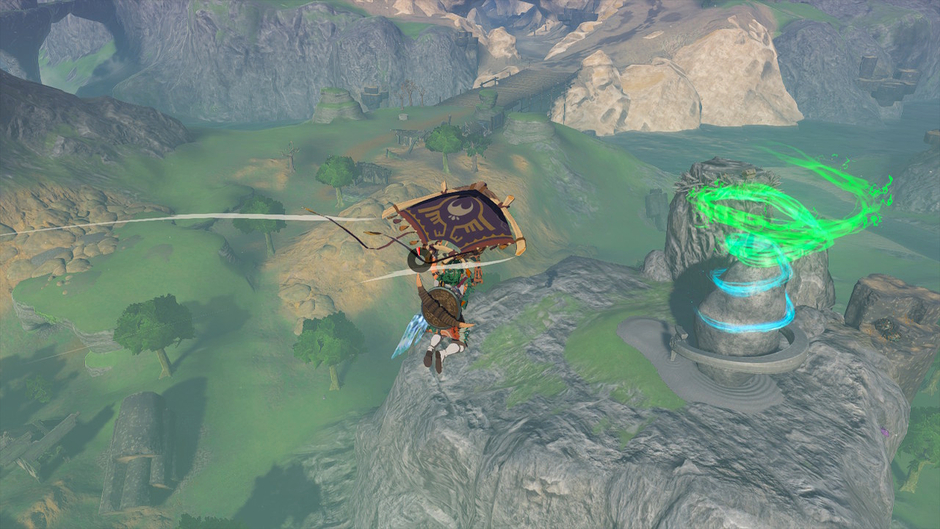 Ishodag: A Windy Device is a Surface shrine in the Hyrule Field region on the Lookout Landing Skyview Tower map near Carok Bridge