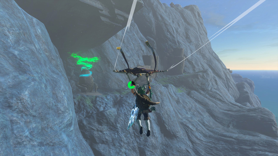 Apogek: Wings on the Wind is a Surface shrine in the Lanayru Great Spring region on the Upland Zorana Skyview Tower map