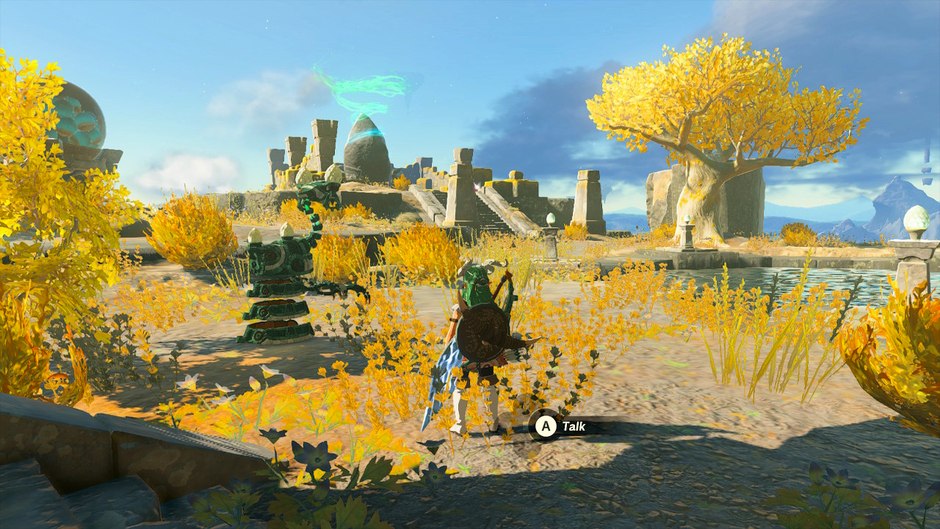 Taunhiy: Combat Training: Archery is a Sky shrine in the Hyrule Ridge Sky region on the Lindor's Brow Skyview Tower map on the sky island of Courage Island